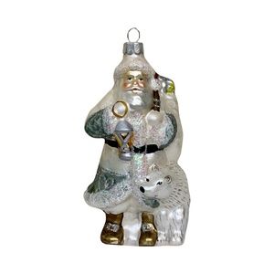 Robert Stanley "Polar Bear Santa" Ornament, Blown Glass Ornament - Vintage